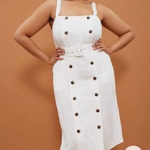 Classic white linen dress